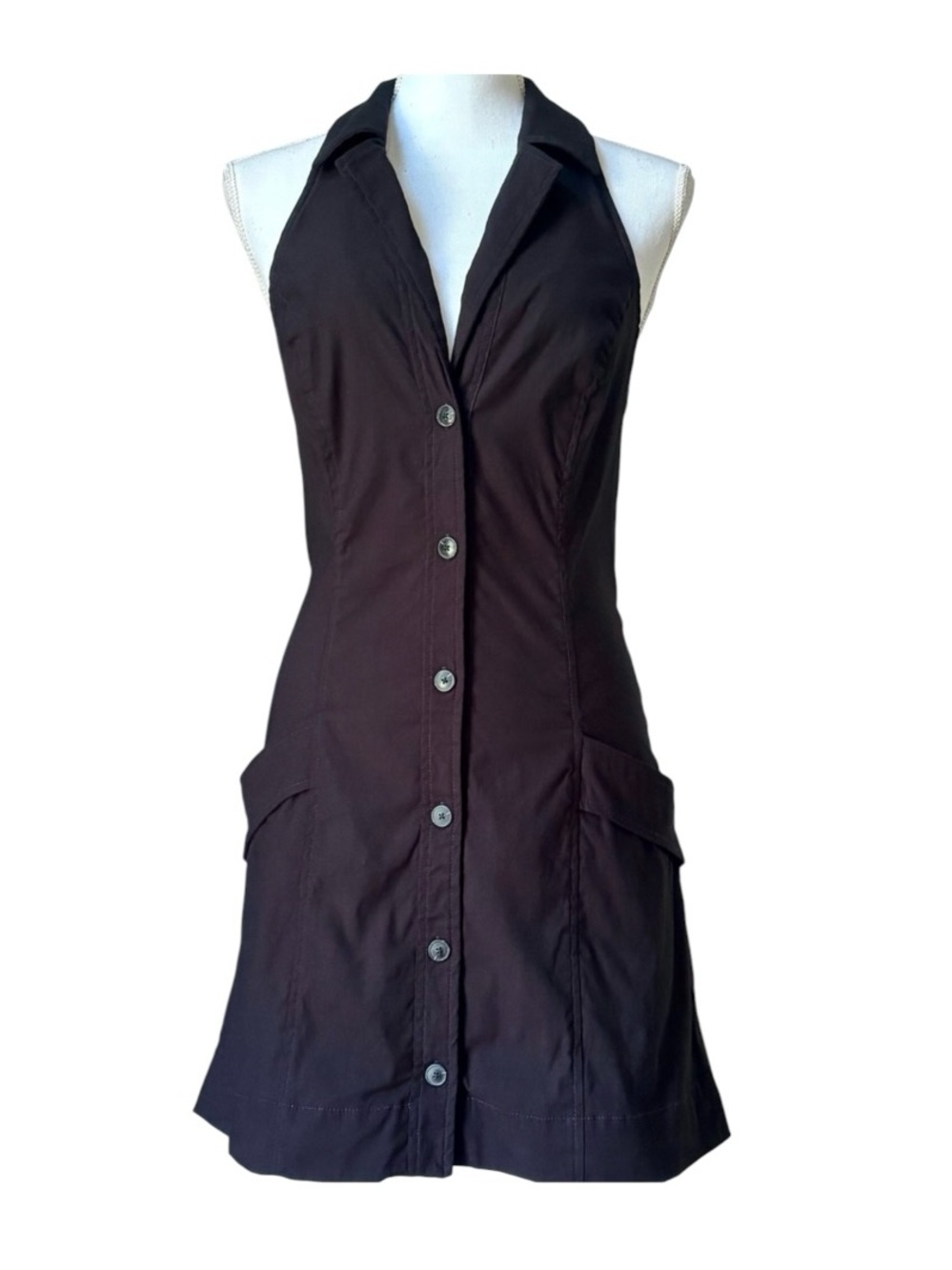Maeve Anthropologie Black Amelia Collared Halter T Back Blazer Mini Dress L NWOT - Picture 6 of 12